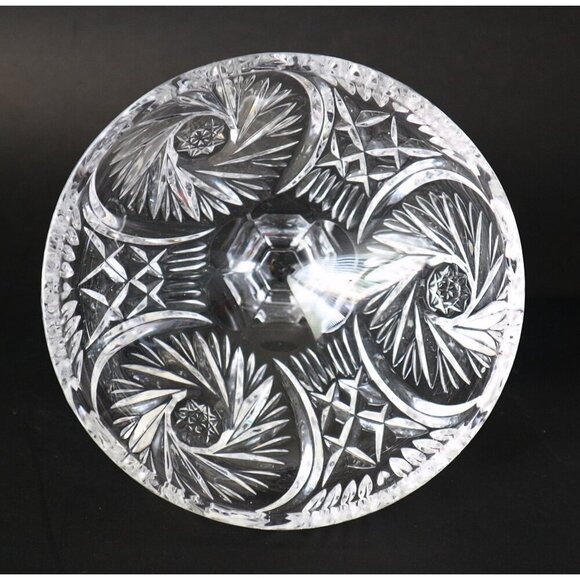 Vintage Lead Crystal Candy Dish With Lid Pinwheel With Lid - Picture 7 of 7